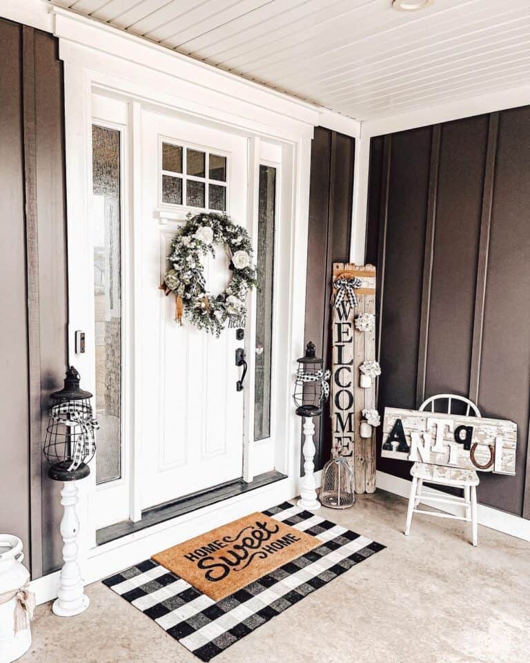 Farmhouse Black and White Front Door