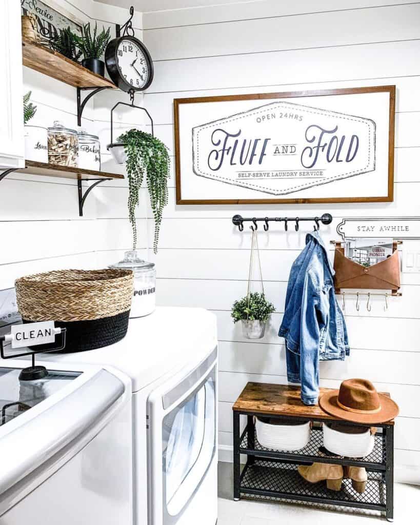 Farmhouse-Inspired Laundry and Mudroom