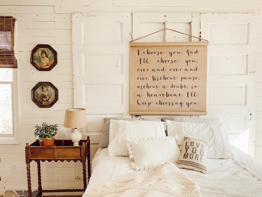 Farmhouse-Inspired Three Door Headboard