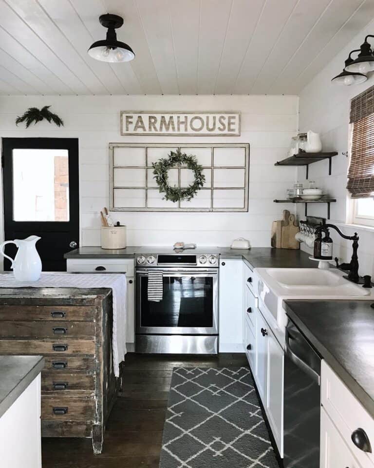 Farmhouse Style with Vintage Kitchen Island