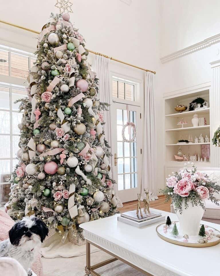 Festive Blush Pink Christmas Tree Decorations