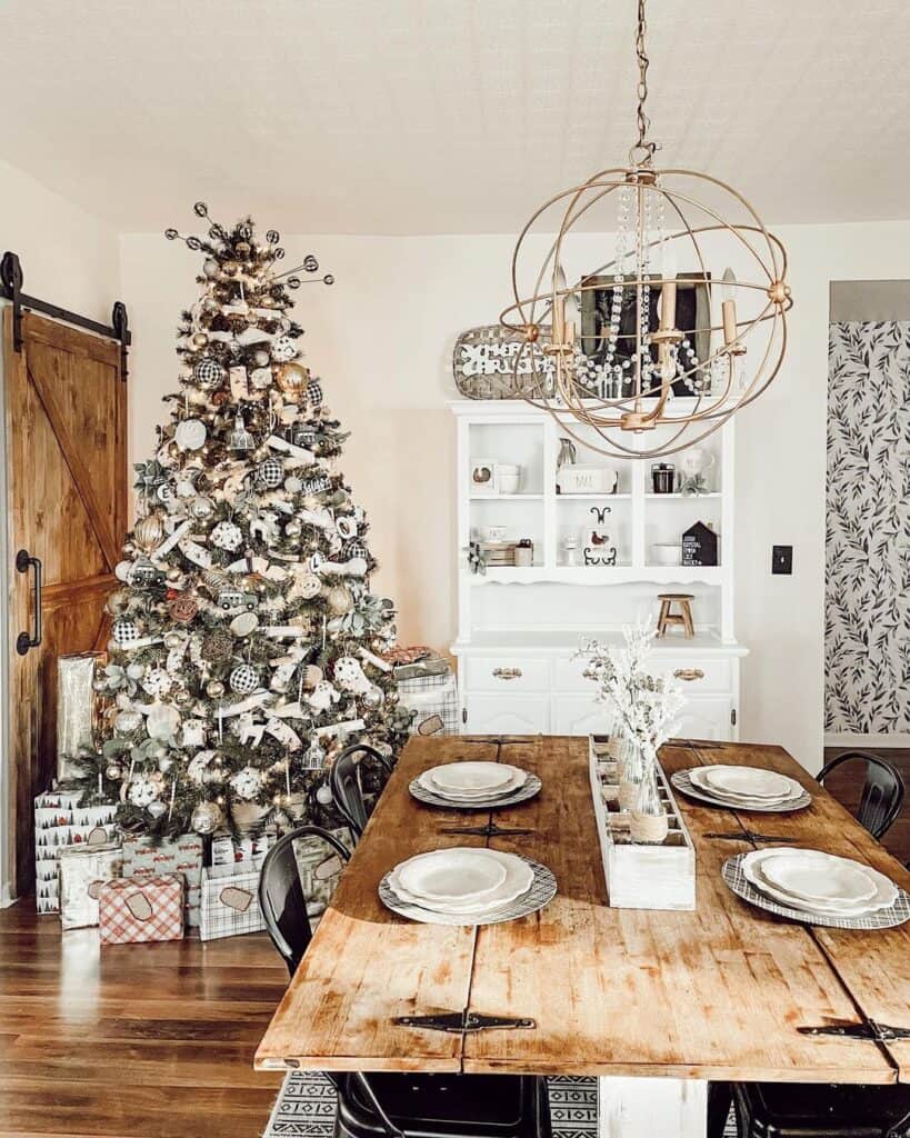 Festive Dining Space with Rustic Charm