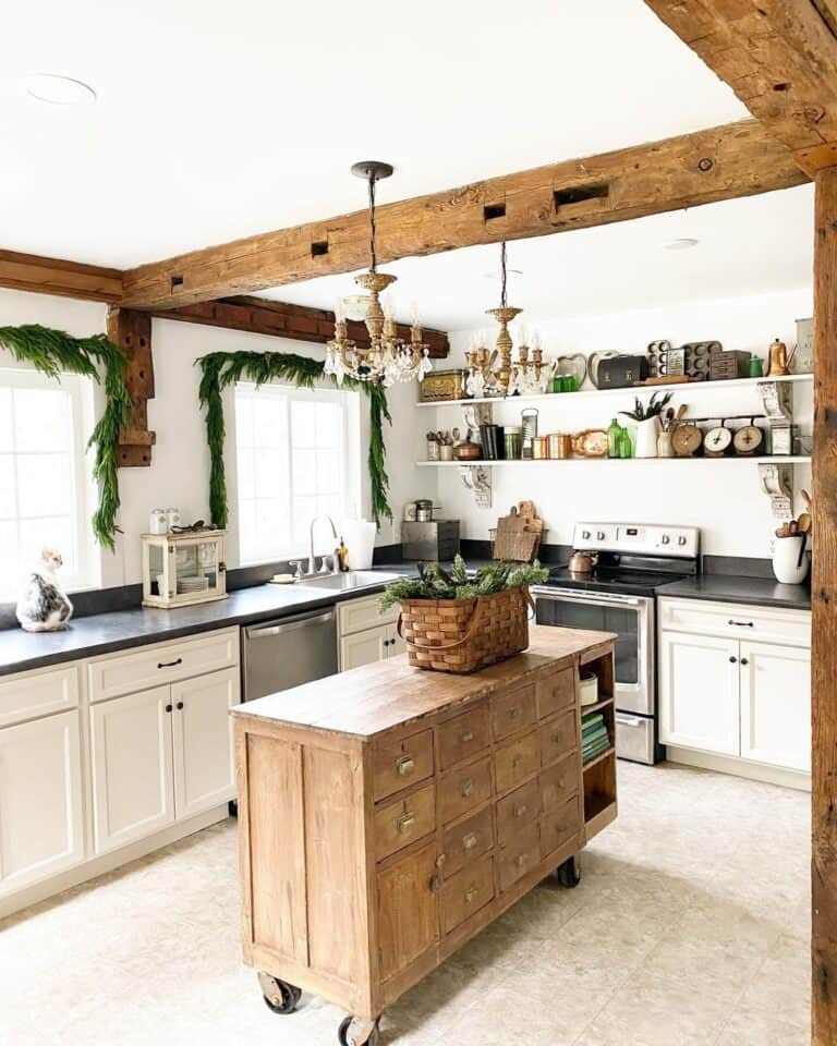 Festive Touches to Rustic Kitchen