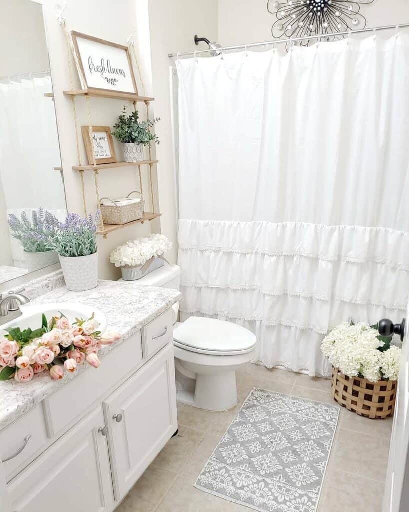 Floral Inspired Neutral Bathroom