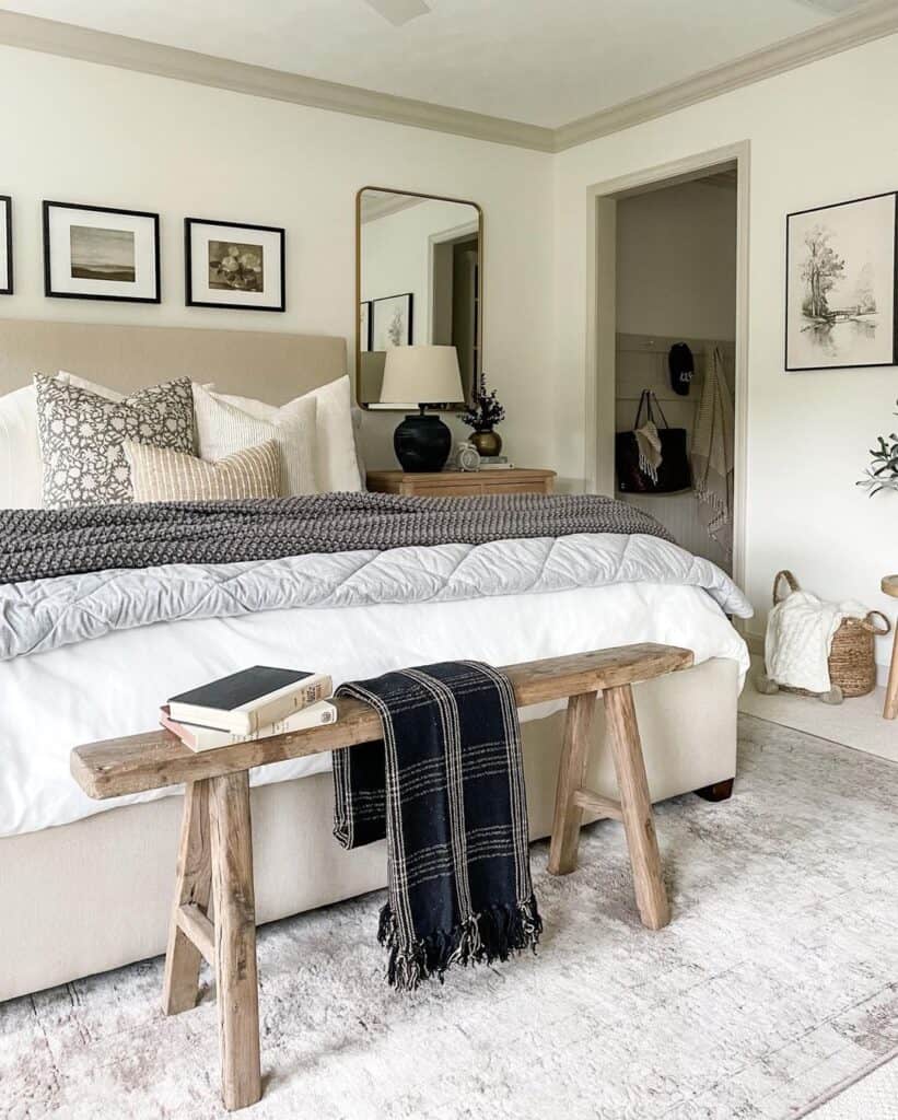 Fringe Throw Blanket and Gray Bedding