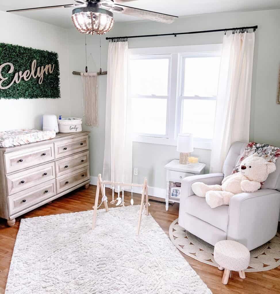 Giant Teddy Bear in a Baby Girl Nursery