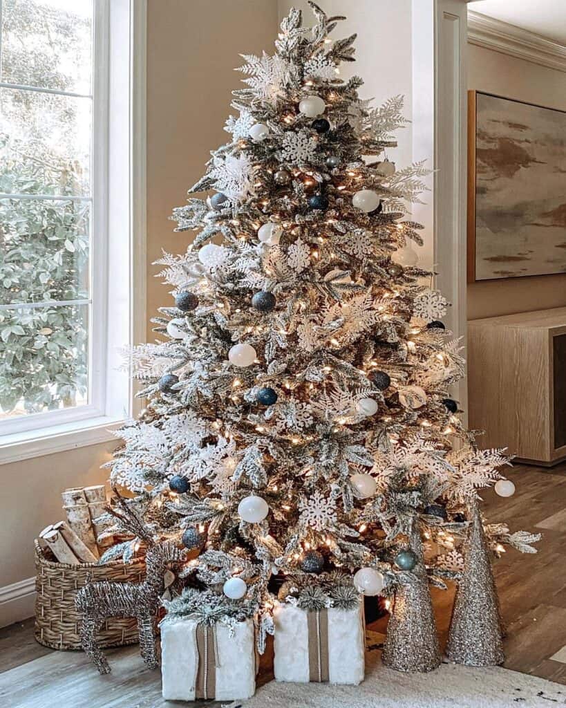 Glittering Christmas Tree with White