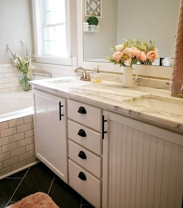 Granite Bathroom Countertop for White Vanity