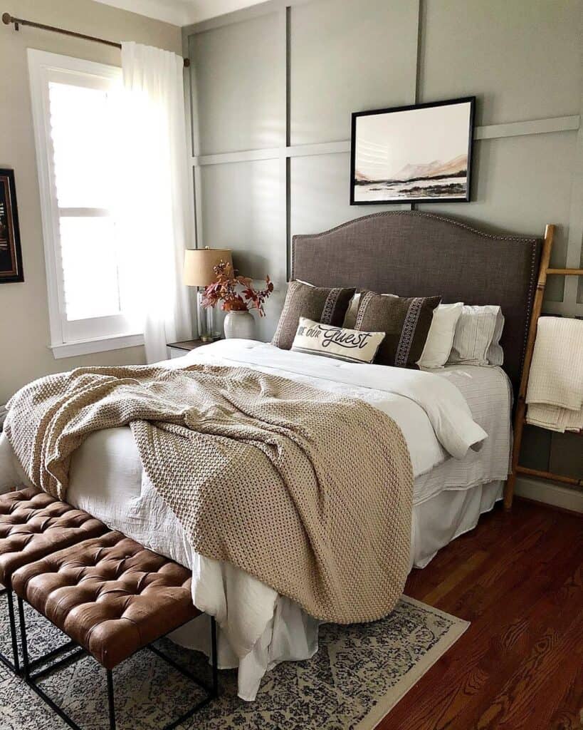 Gray Accent Wall in Neutral Bedroom