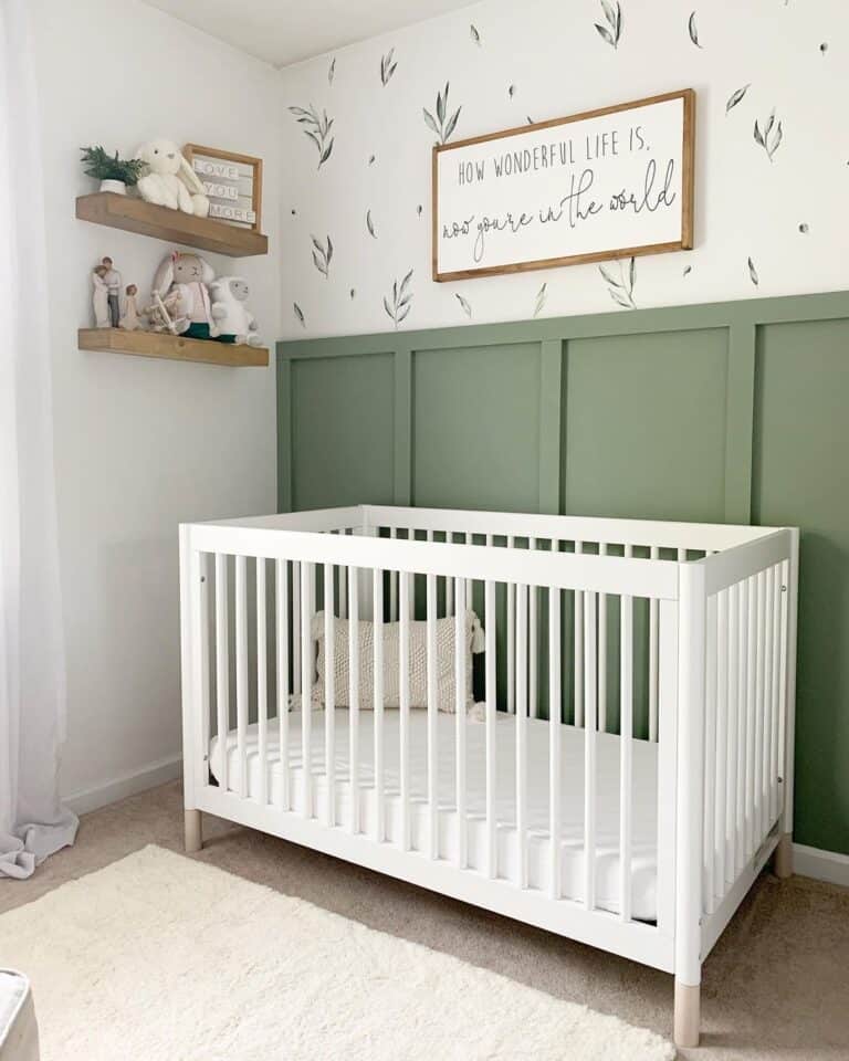 Green and White Gender Neutral Nursery Ideas