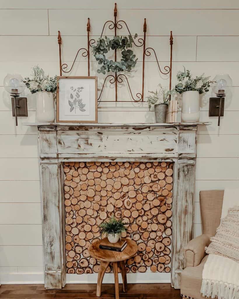Green and White Mantel
