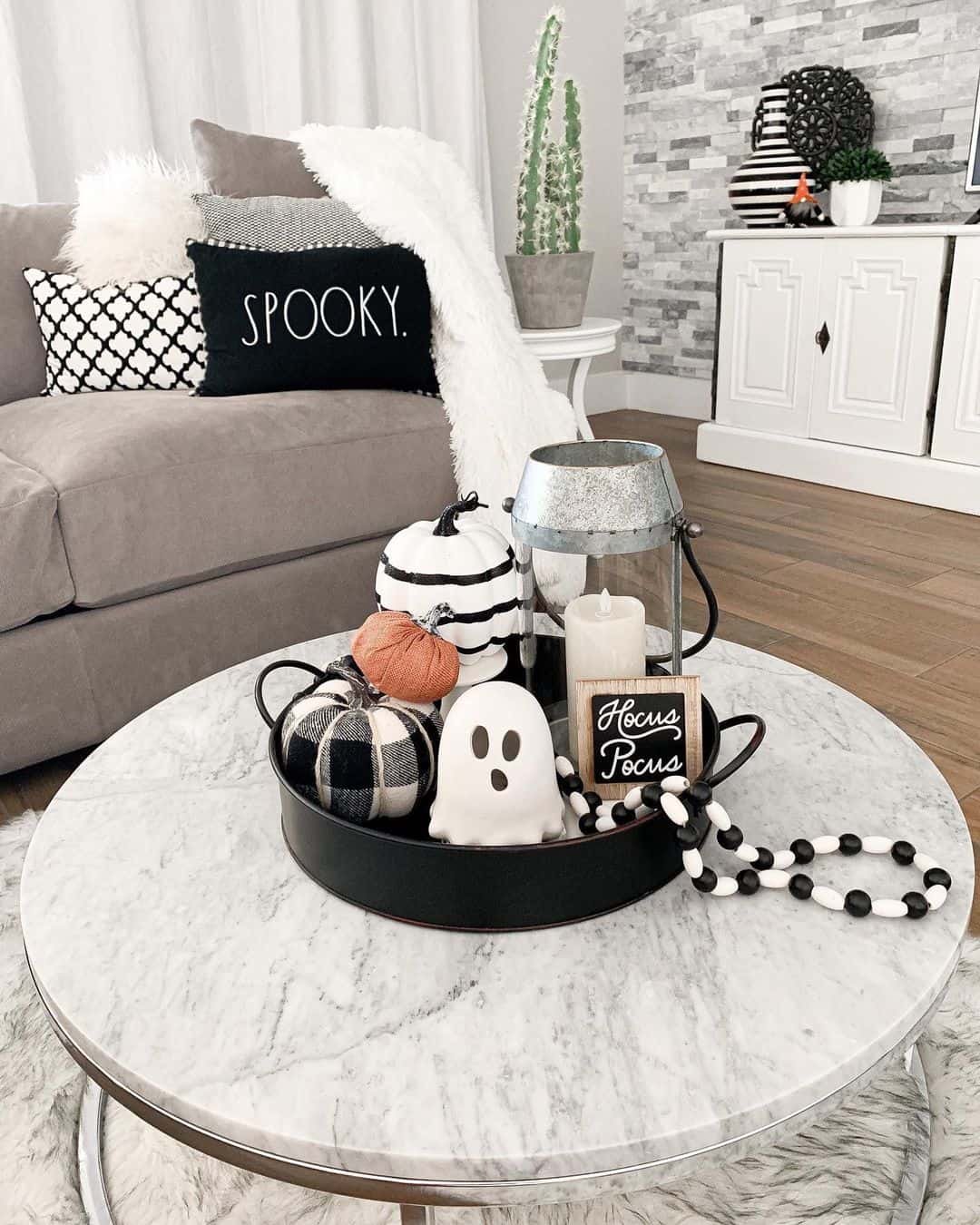 Halloween Round Coffee Table Decorating Ideas - Soul & Lane
