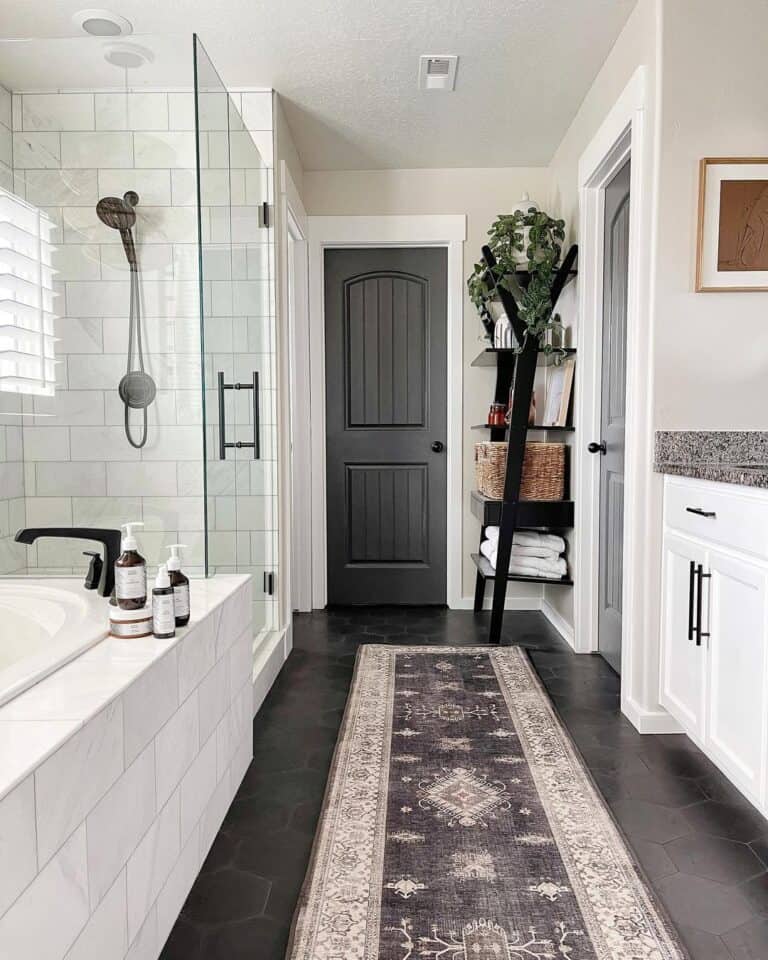 Ideas for Dark Bathroom Doors and Décor - Soul & Lane