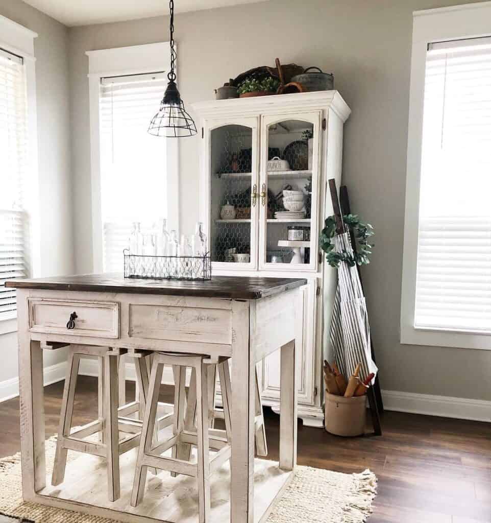 Kitchen Corner with White Trim Windows