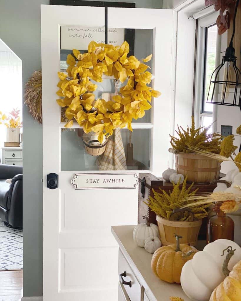 Kitchen Door and Fall Décor Countertop