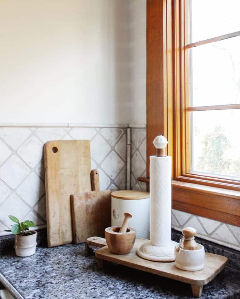 Kitchen Nook Brown Window Trim