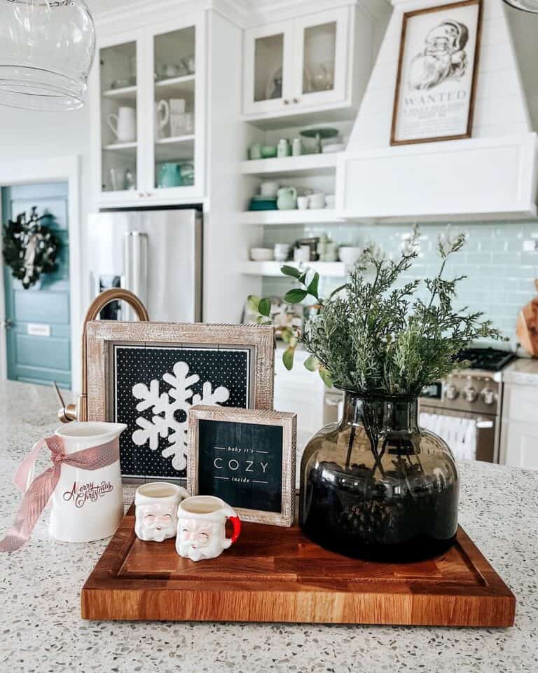 Kitchen with Christmas Wooden Decor