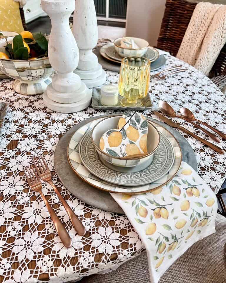 Lemon Tablescape for Summer Dining Ideas