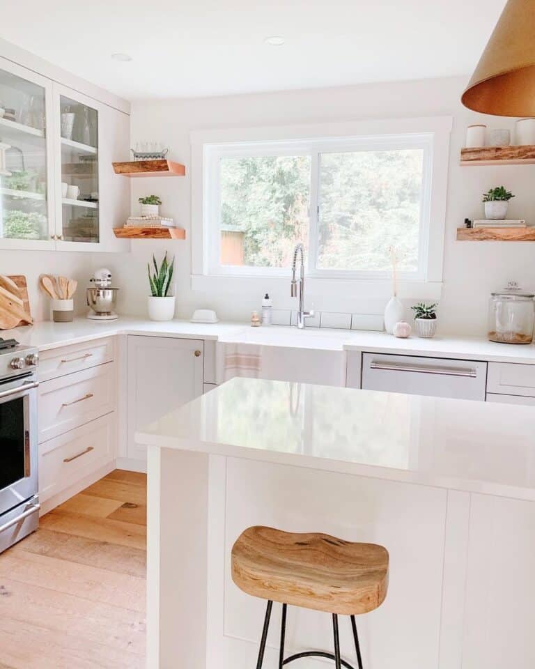 Light and Airy Kitchen with Hints of Wood