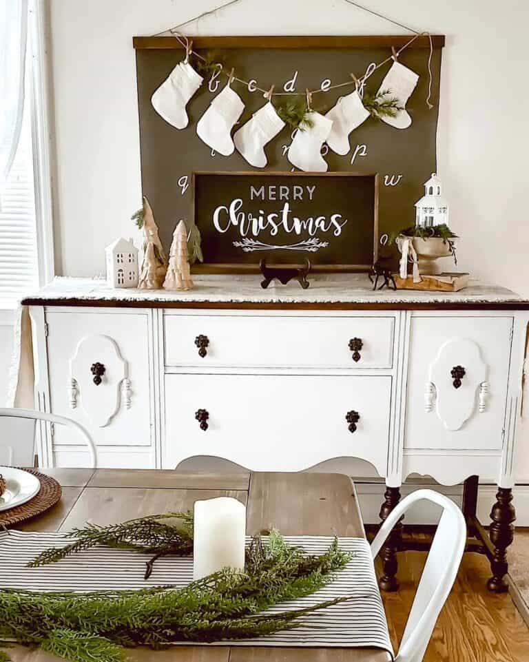 Mini White Christmas Stockings