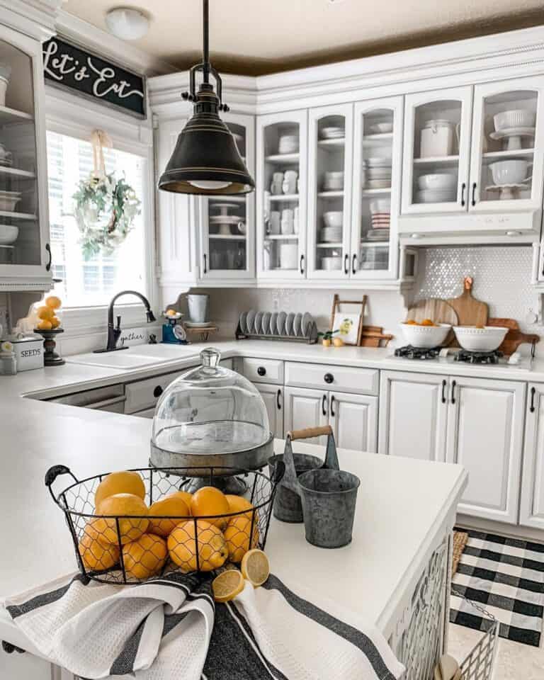 Modern Farmhouse Kitchen with Pops of Yellow
