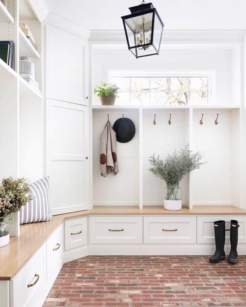 Mudroom with Storage and Hooks