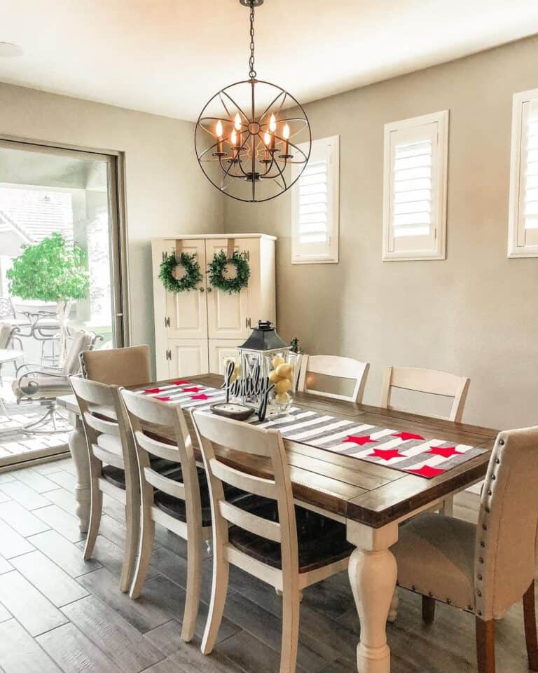 Neutral Dining Space with Patriotic Touches