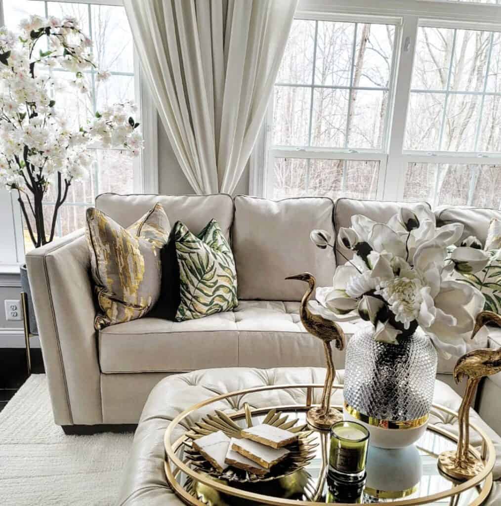 Gold outlet ottoman tray
