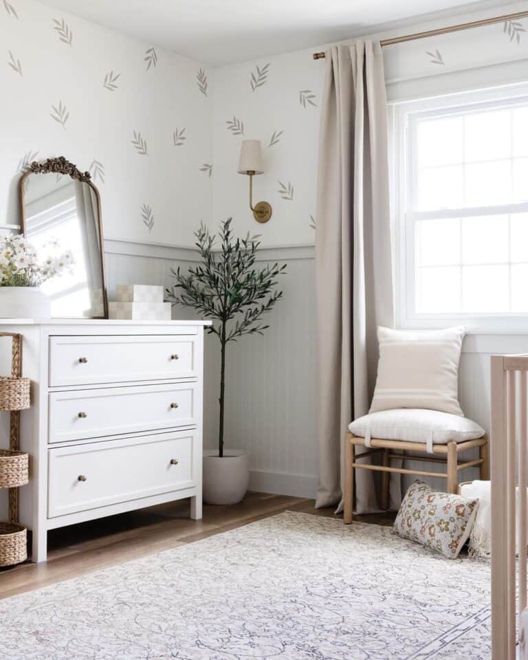 Neutral Nursery with Baby Clothes Storage