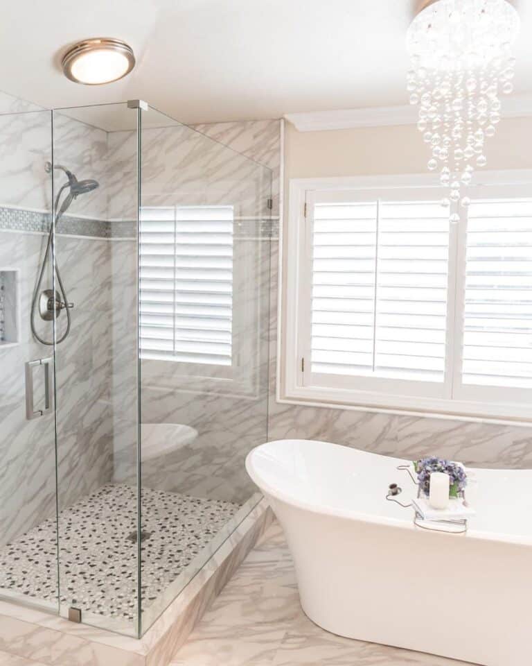 Novelty Glass Bead Lamp Illuminating a Bathroom
