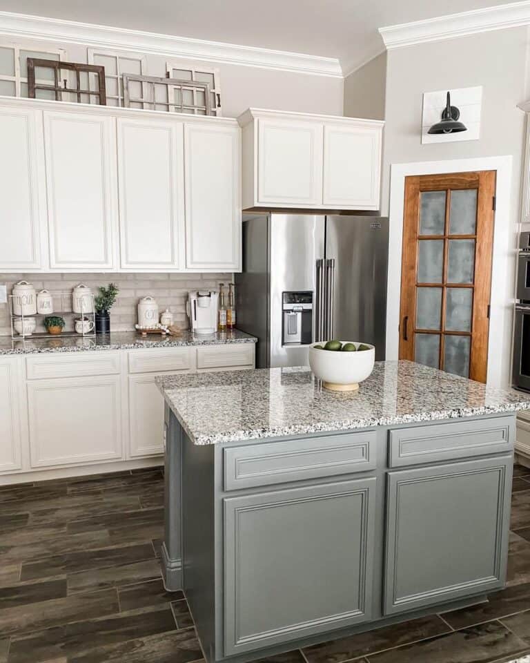 Paneled Frosted Glass Pantry Door