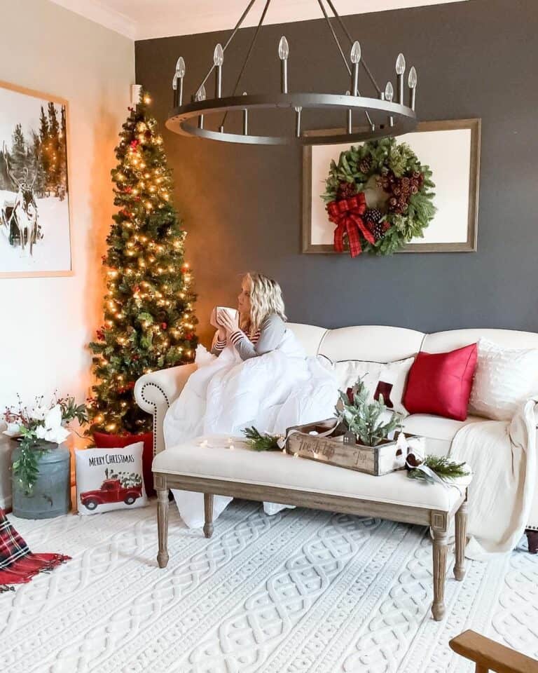 Pencil Christmas Tree for Living Room Couch
