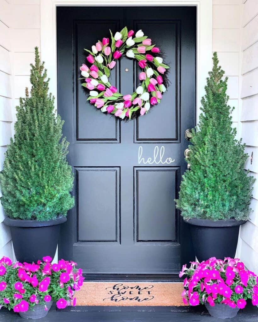 Pink and White Tulip Spring Wreath