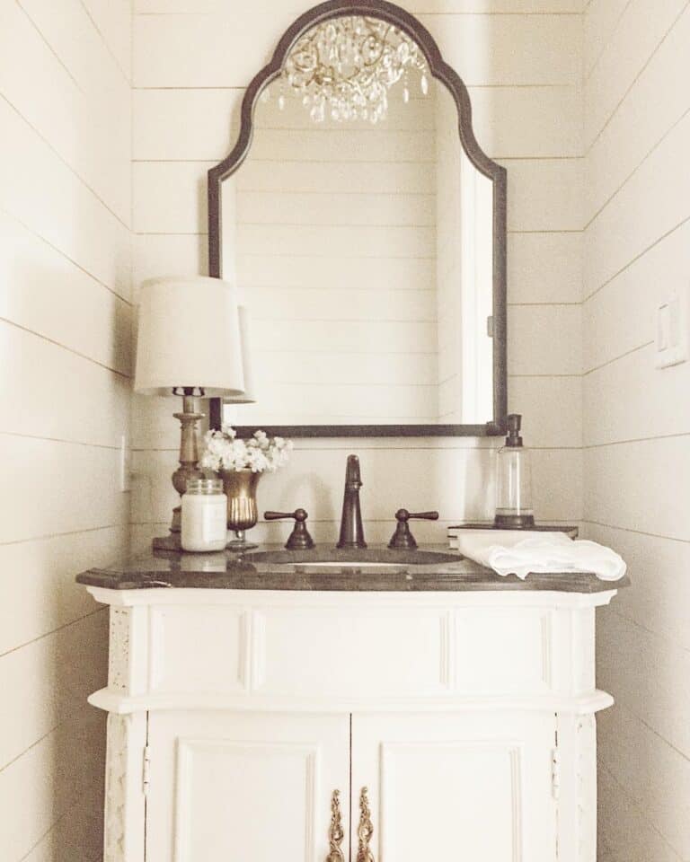 Romantic Vintage Shiplap Bathroom