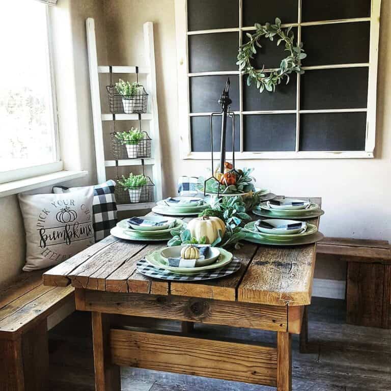 Rustic Wood Furniture in Dining Room