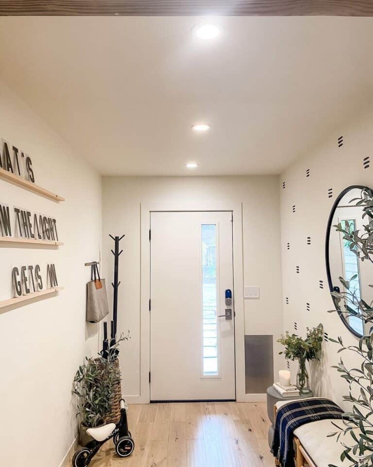 Sitting Area in Accent Wall Entryway