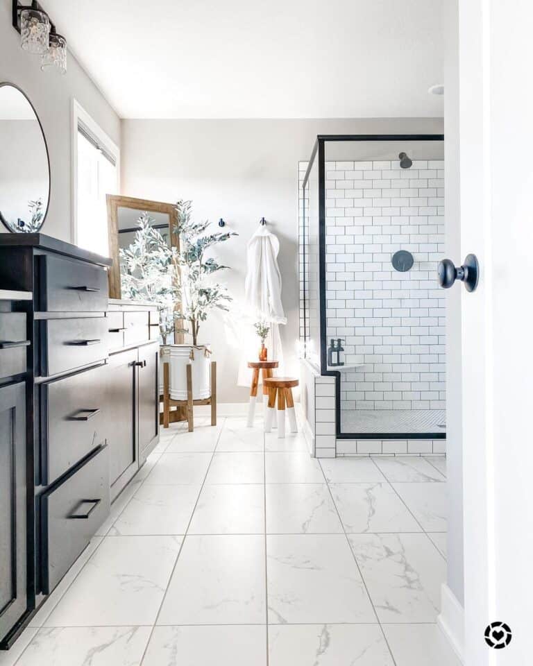 Small Tree Near a Corner Shower