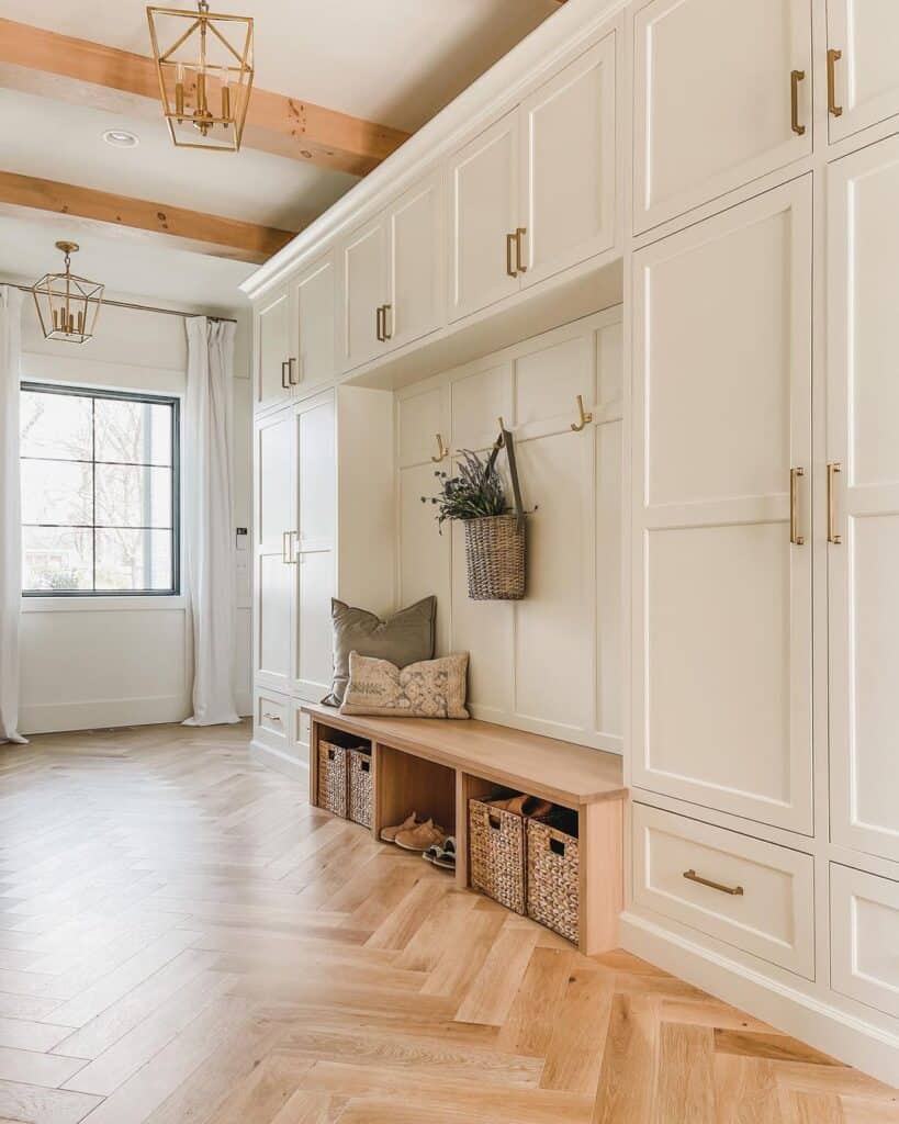 Spacious Mudroom with Storage Bench