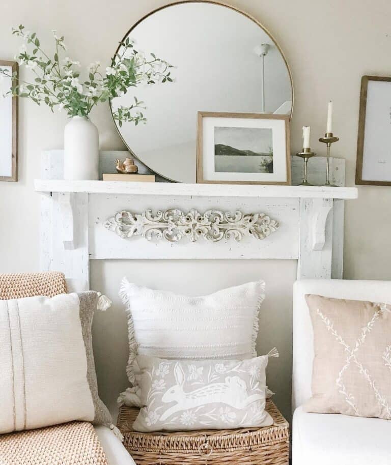 Springtime Faux Fireplace Mantel