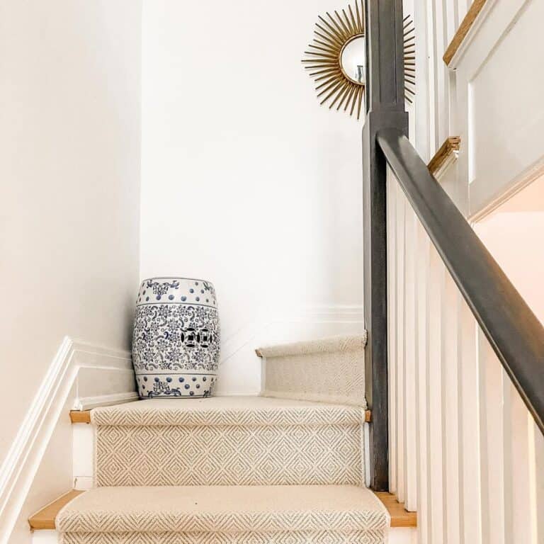 Stairs with White Stair Skirt Trim