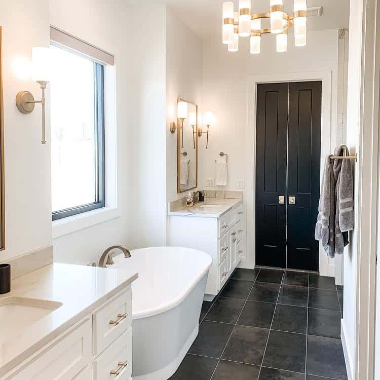 Textured Black Tile Bathroom