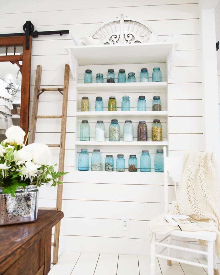 Tiffany Blue Kitchen Décor and Vintage Gingerbread Trim