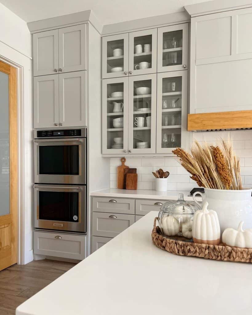 Upper Kitchen Cabinets with Glass Doors