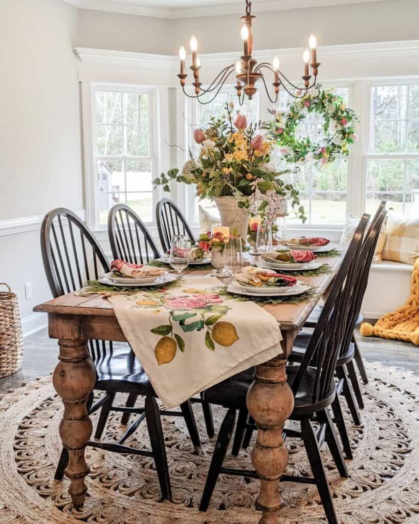 Vintage Floral Dining Room and Tablescape