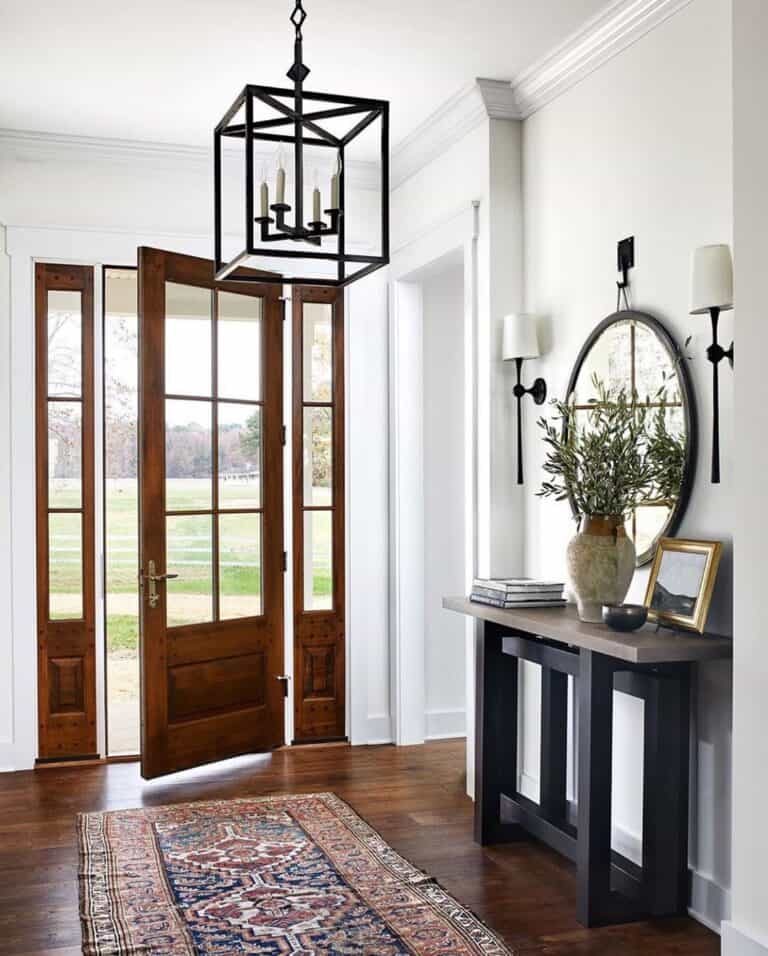Wall Mounted Sconces Above Console Table