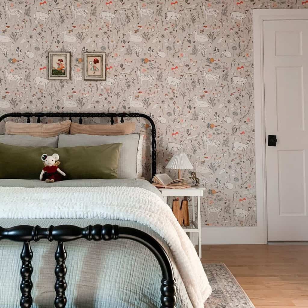Whimsical Wallpaper With a Woodland Scene