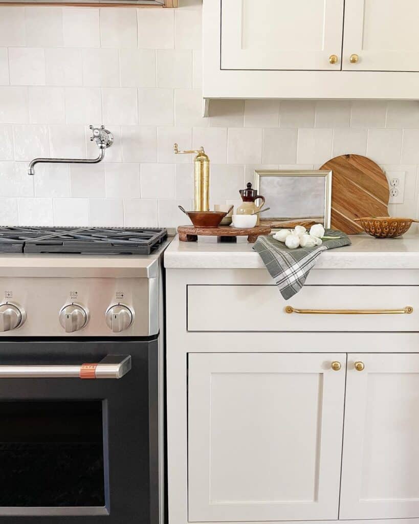 White Cabinets with Gold Hardware