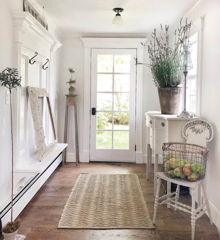 White Front Door with Glass from Top to Bottom