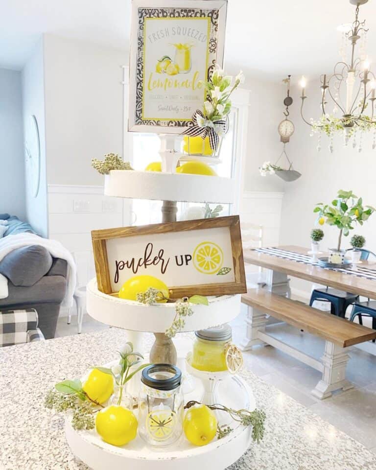 White Kitchen Diner With Lemon Theme