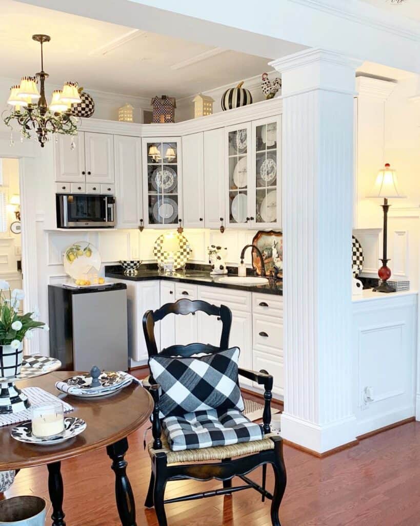 White Kitchenette in Country Style